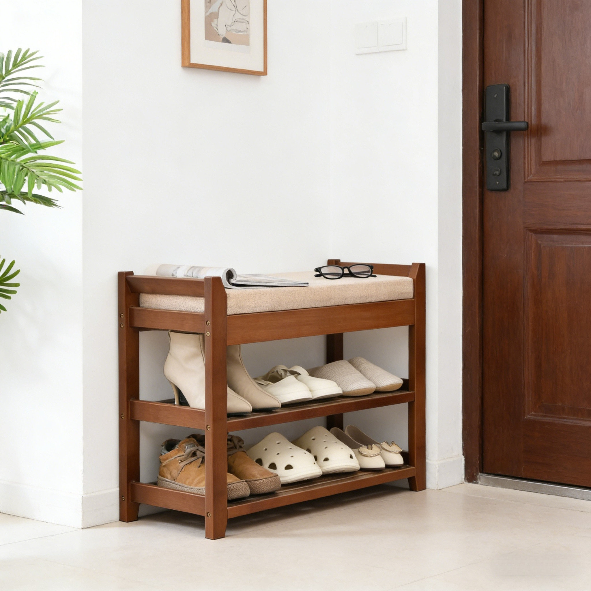 Rebrilliant Versatile Cushioned Shoe Storage Bench | Wayfair