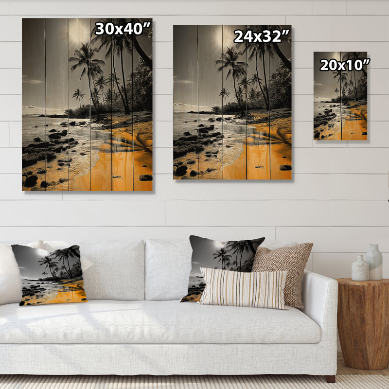 Hawaï, paradis tropical I sur bois, H 32 po x l 24 po x P 0,78 po