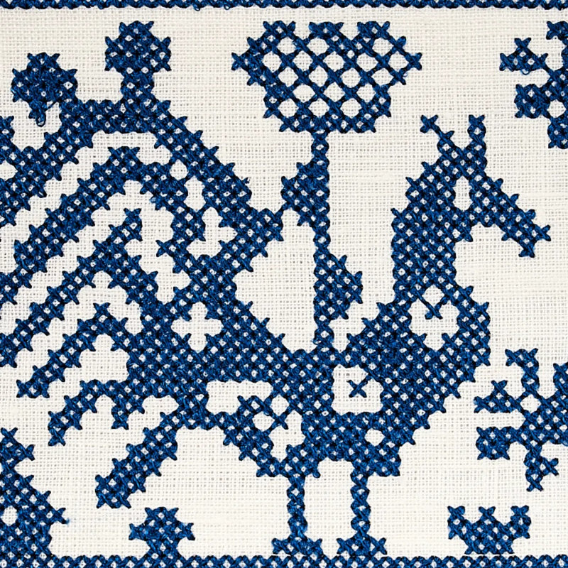 Ruban Tarpan brodé, Bleu marine