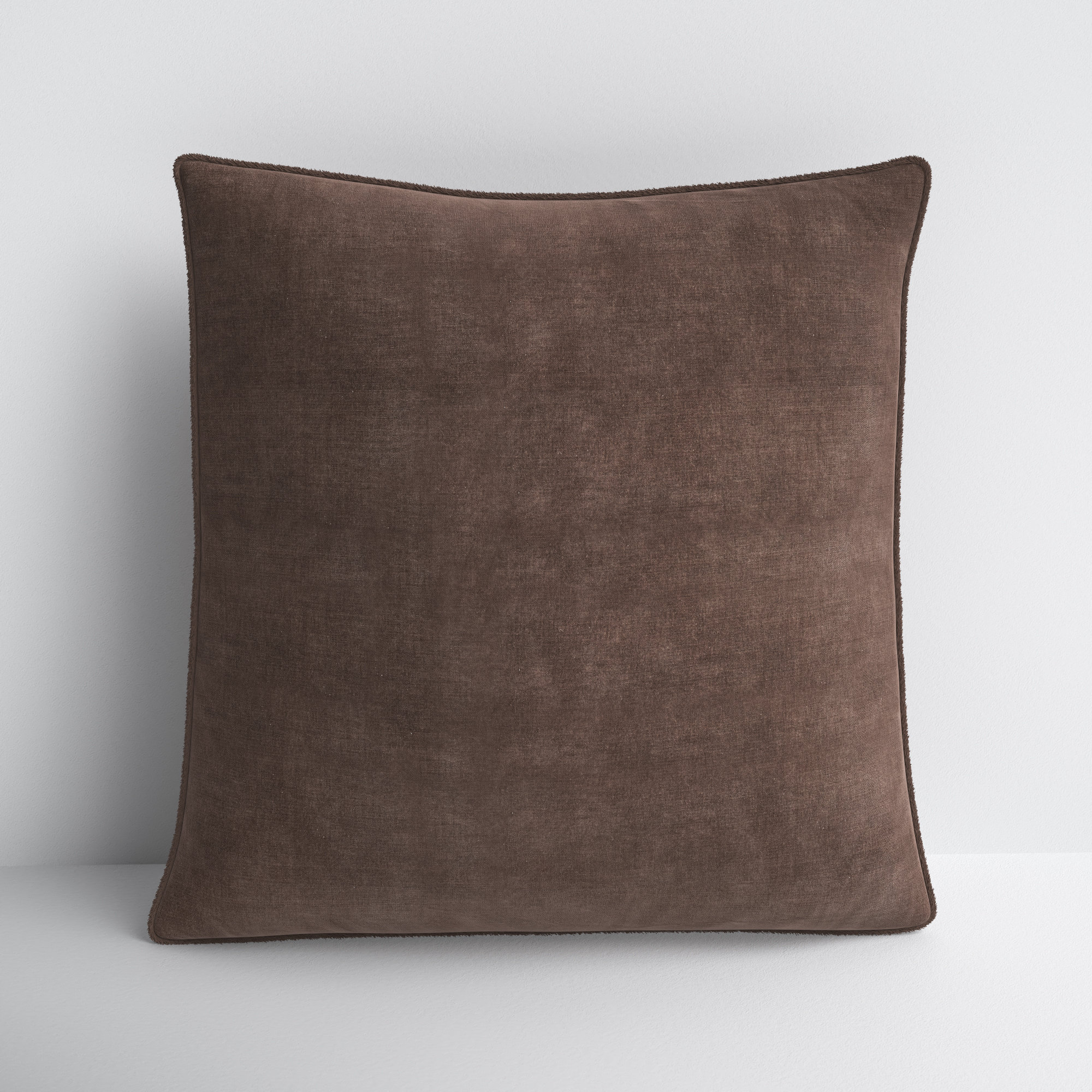 Kam Fringed Cotton Throw Pillow, Dark Brown, Pillow Cover Only - No Insert