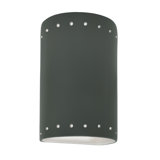 Ambiance - Large Cylinder W/ Perfs - Closed Top Wall Sconce - Carbon Matte Black - E26