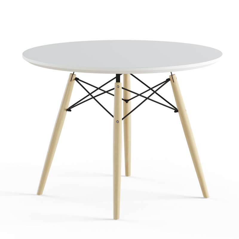 Traynor 32'' Round Dining Table, Natural, White