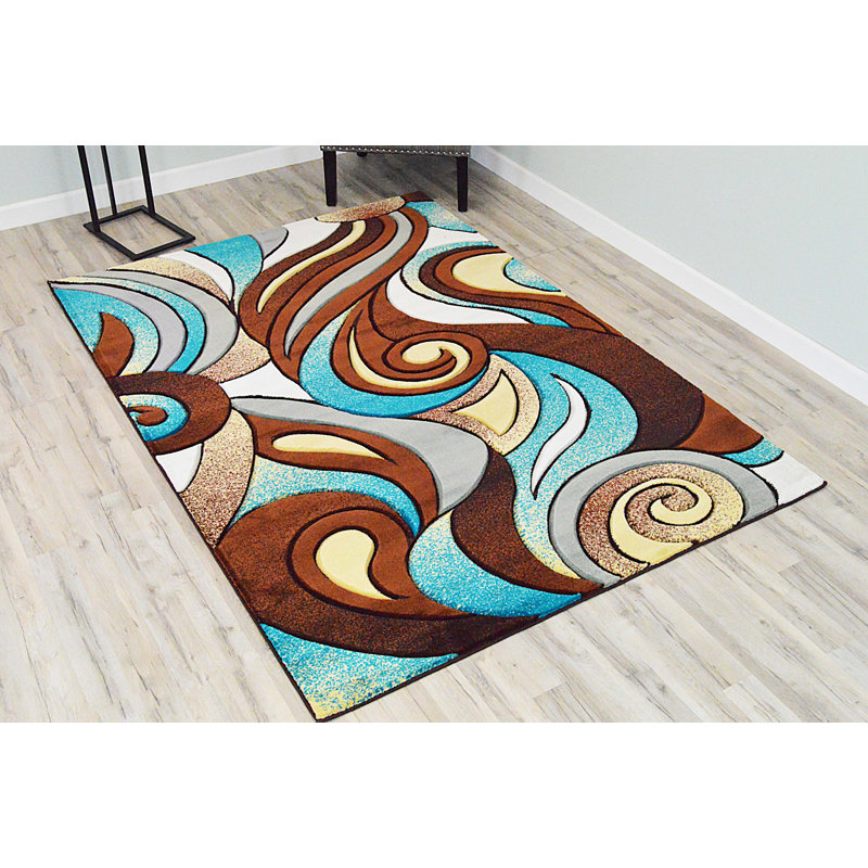 Mccampbell Performance Abstract Indoor Rug, Rectangle 3'9" x 5'3"