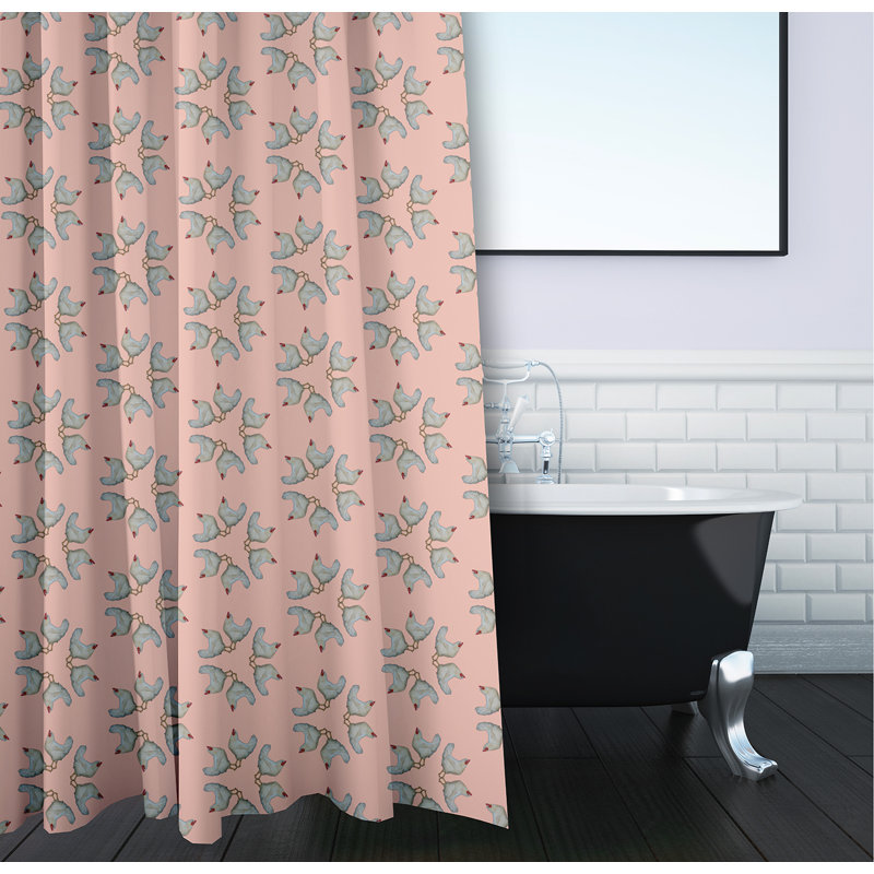 Bird Shower Curtain, Sunwashed Red