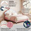 UK & EU Single & Double Upholstered Princess Bed With LED Crown Headboard, Pink Velvet-1738691066