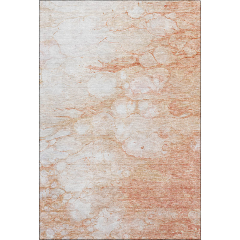 Premium Machine Washable Prisco Coral Rug, Rectangle 8' x 10'