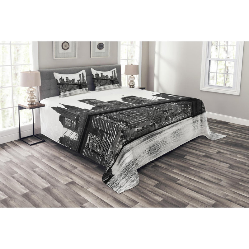 Modern & Contemporary Polyester Coverlet, King Coverlet + 2 Shams