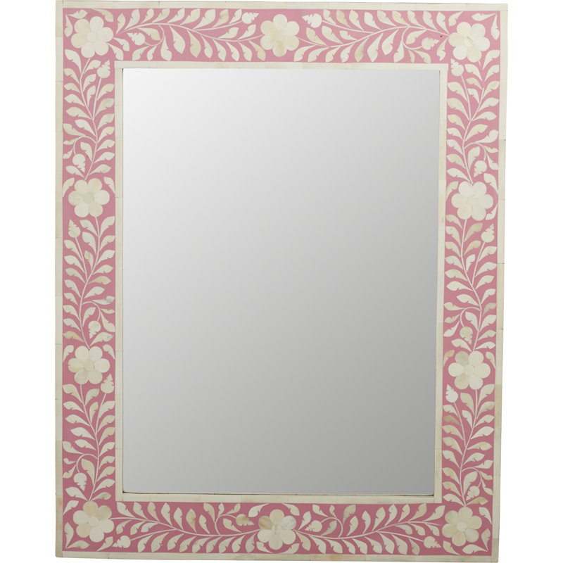 Vivienne Pink Bone Inlay Wall Mirrored