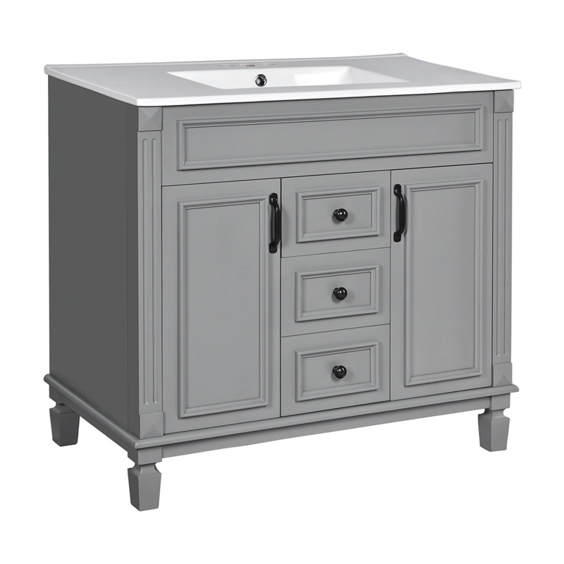 Meuble-lavabo simple, Gray
