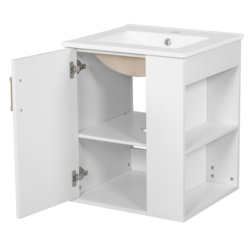 20‘’ Wallmount Bathroom Vanity With Ceramic Top