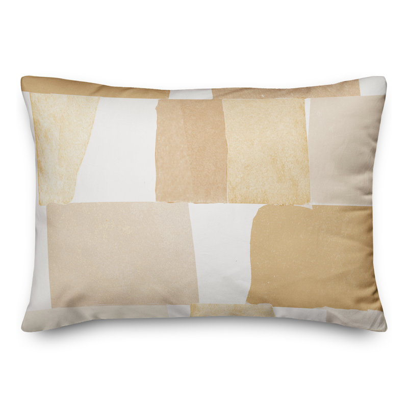 Geometric Outdoor Throw Pillow, Beige