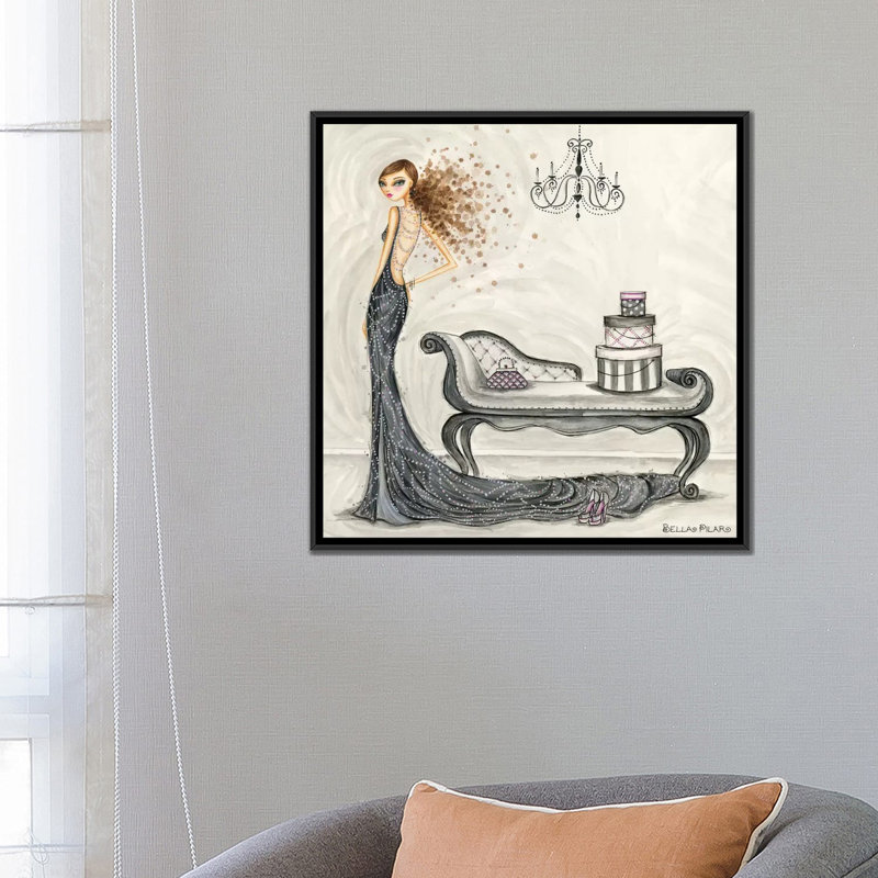« fabuleuse fabiana », impression sur toile, H 26 po x l 26 po x P 1,5 po, Toile avec cadre noir, Pas de tapis
