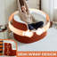 Canapé simple désossé semi-entouré orange et blanc, canapé cylindrique moderne en faux cuir de mouton doux