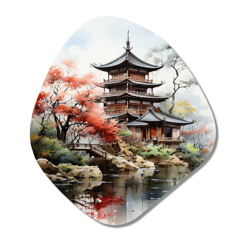 Décoration murale irrégulière en métal Goungo - Asian Art, H 28 po x l 25 po