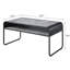 Table basse rectangulaire en béton gris et noir avec rangement en métal stable pour la maison