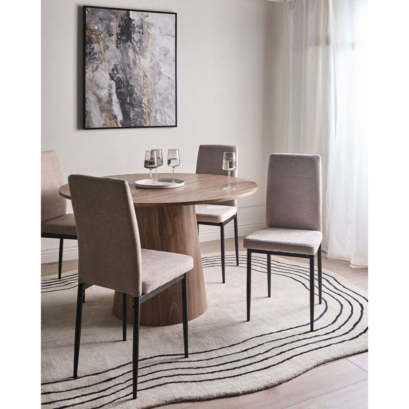 50 cm H Upholstered Fabric Dining Chair, Taupe