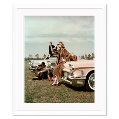 Vogue Magazine, "Model Leaning On 1958 Cadillac", John Rawlings, November 15, 1957 Print by Condé Nast