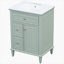 Meuble-lavabo avec lavabo, meuble-lavabo avec tablette réglable, un tiroir rabattable et deux tiroirs-1240268534