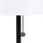 Sarriah Modern Stick Accent Table Lamp with Pull Chain and White Fabric Shade, Brushed Steel-2122486627