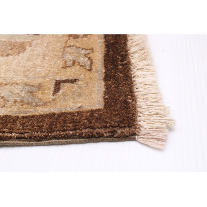 Tapis brun foncé en laine noué à la main de conception unique 8 pi 4 po x 9 pi 6 po New Age Chobi
