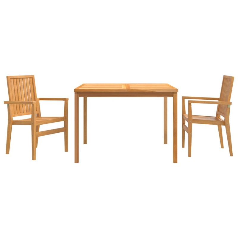 Holweg 2 -Person Solid Wood Dining Set