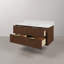 Clapp 48 po Meuble-lavabo simple rectangulaire flottant avec plateau en marbre de chêne truffier