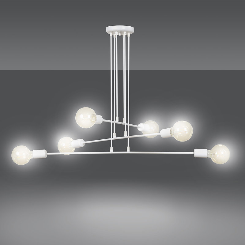 Mullins 6 - Light Cluster Pendant, White