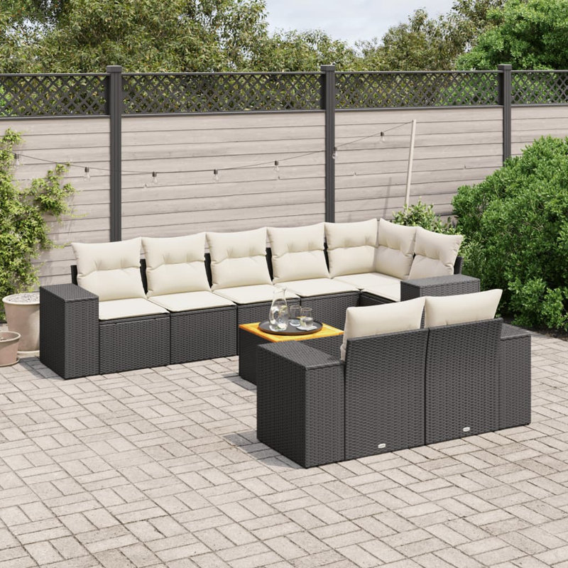 Ensemble de canapé de jardin Vidaxl - noir