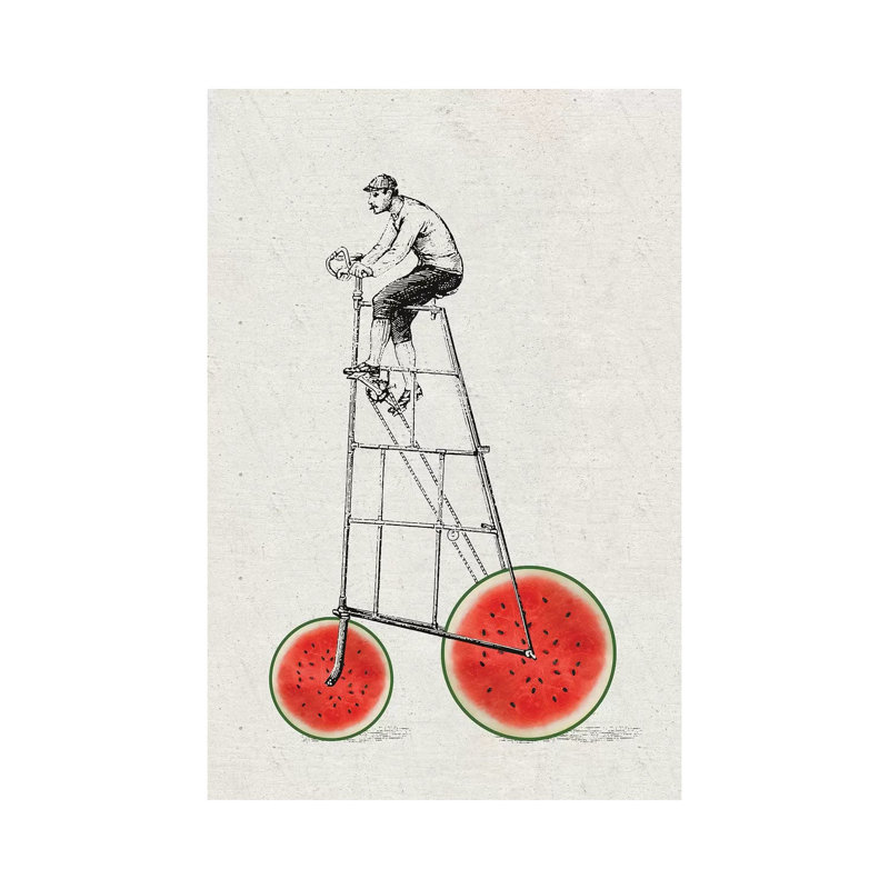 Melon Bike by Amy & Kurt Berlin - Wrapped Canvas Print, 20.32 cm H x 30.48 cm W