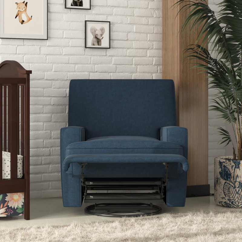 Fauteuil oscillant, inclinable et pivotant rembourré Abingdon, Navy
