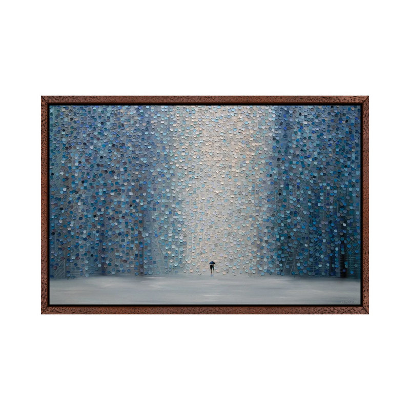 Rainfall by Ekaterina Ermilkina - Painting on Canvas, 66.04 cm H x 45.72 cm W, Classic Brown Wood Framed