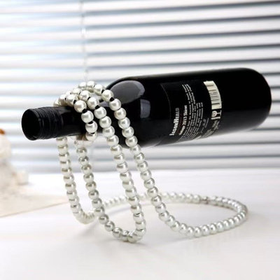 Pearl Necklace Wine Rack (Silver)