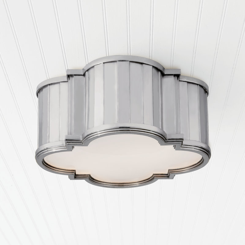 Thomas O'Brien Tilden Small Flush Mount, Polished Nickel