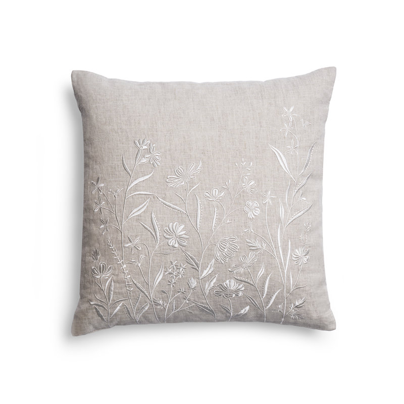 Wildflowers Dec Pillow Linen And White