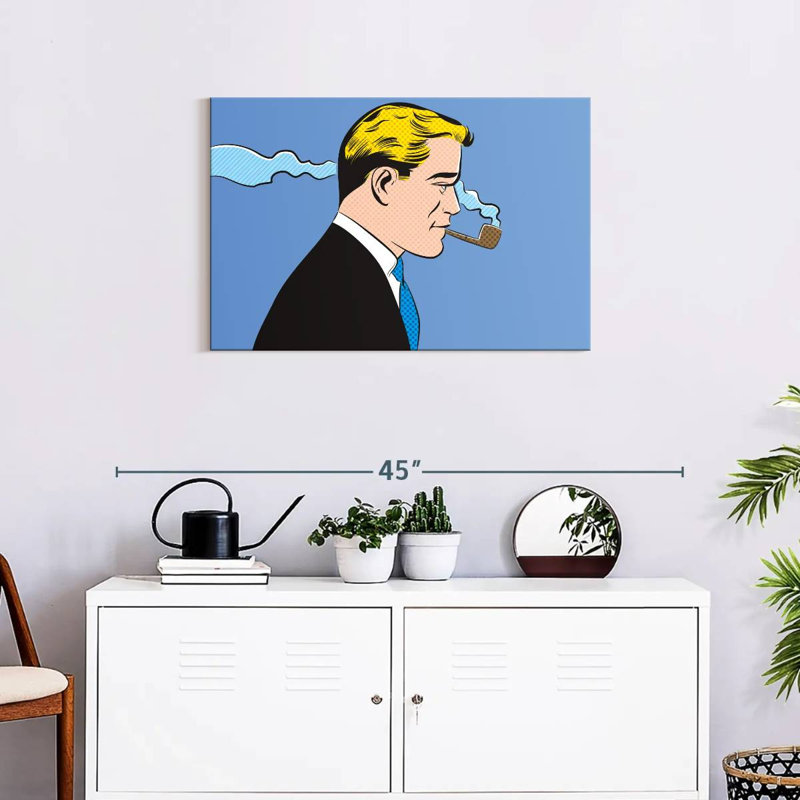Leisha Man Smoking A Pipe, 20" H x 30" W