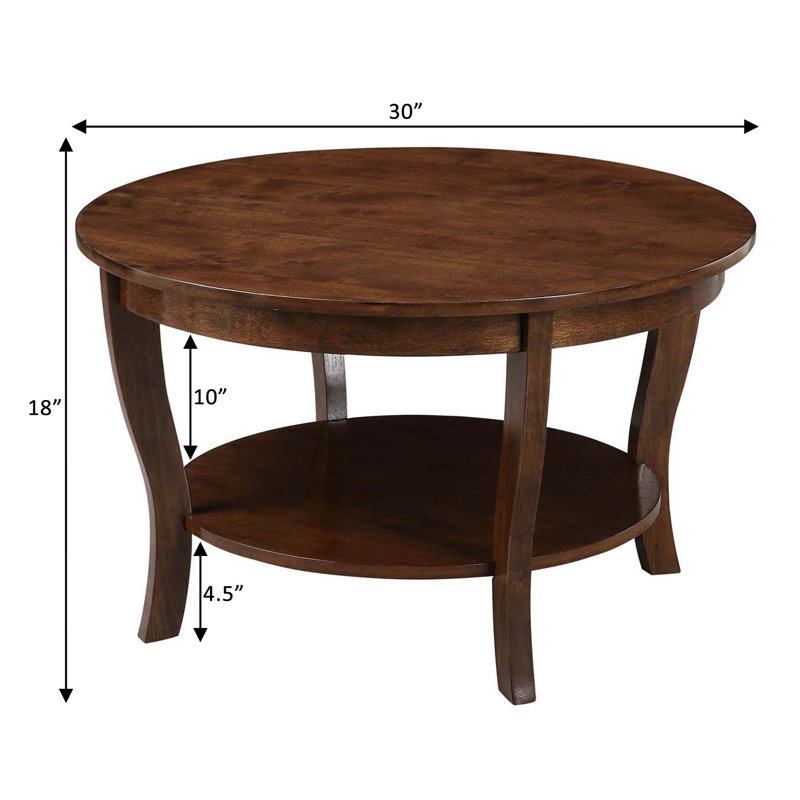 Carbin 30" Coffee Table with Shelf, Espresso