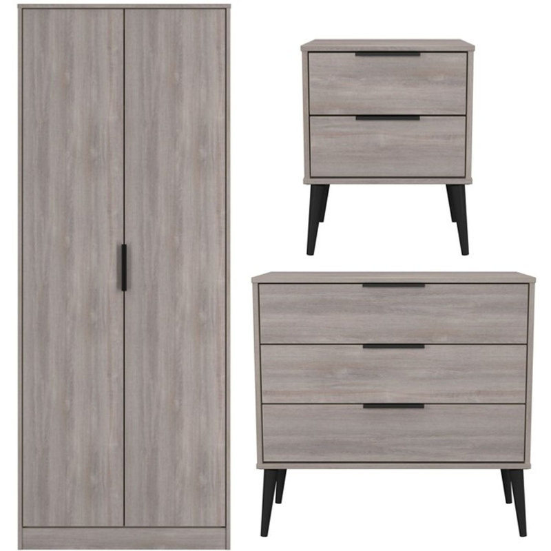 TULSA Piece Bedroom Set, Grey Oak