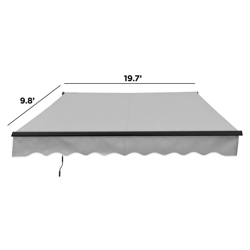 Tissu de remplacement pour auvent rétractable ALEKO, Gris anthracite, l 20 pi x P 10 pi