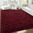 Large Burgundy Red Rug,  Fluffy Dark Red Area Rug For Bedroom-287947734