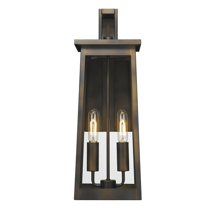 Lanterne murale d'extérieur à 2 ampoules H 23,5 po Arabinda, Bronze huilé