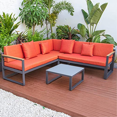 Zahava 3-Piece Black Aluminum Outdoor Conversation Set with Sofa, Loveseat & Coffee Table – Zippered Cushion Covers & Adjustable Headrest by Latitude Run