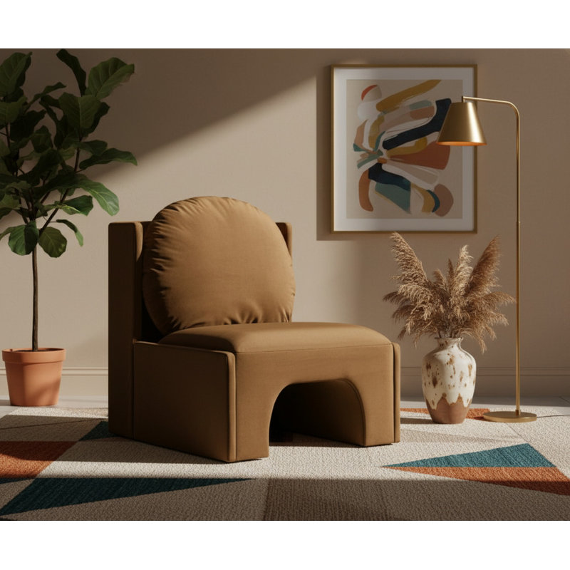 Fauteuil d'appoint en velours Castner, Velours selle