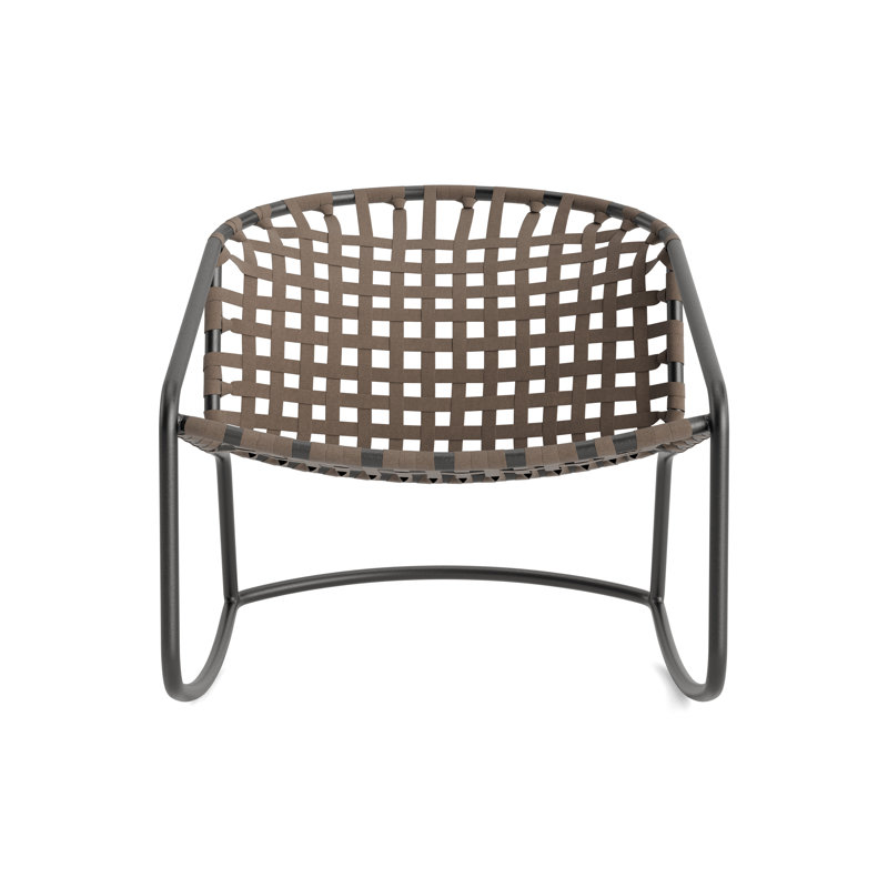 Kantan Outdoor Lounge Chair, Textured Pewter/Mica Suncloth Lace