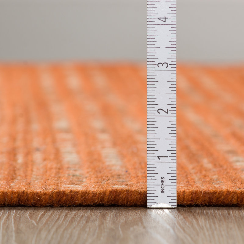 Tapis orange en laine touffeté à la main Fyffe, Rectangle de 2 pi x 3 pi