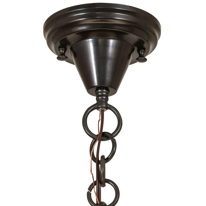 16" Wide Revival Schoolhouse W/Traditional Globe Pendant