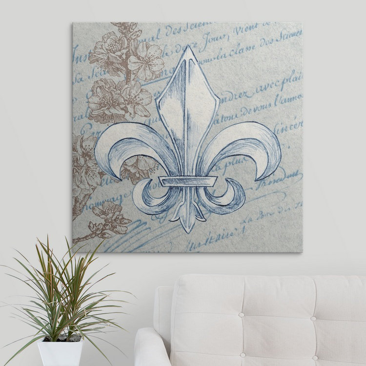 « french fleur de lis i », impression, H 20 po x l 20 po x P 1,5 po, Toile