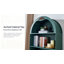Bibliothèque moderne en bois arqué avec tablettes réglables et portes doubles-7218039