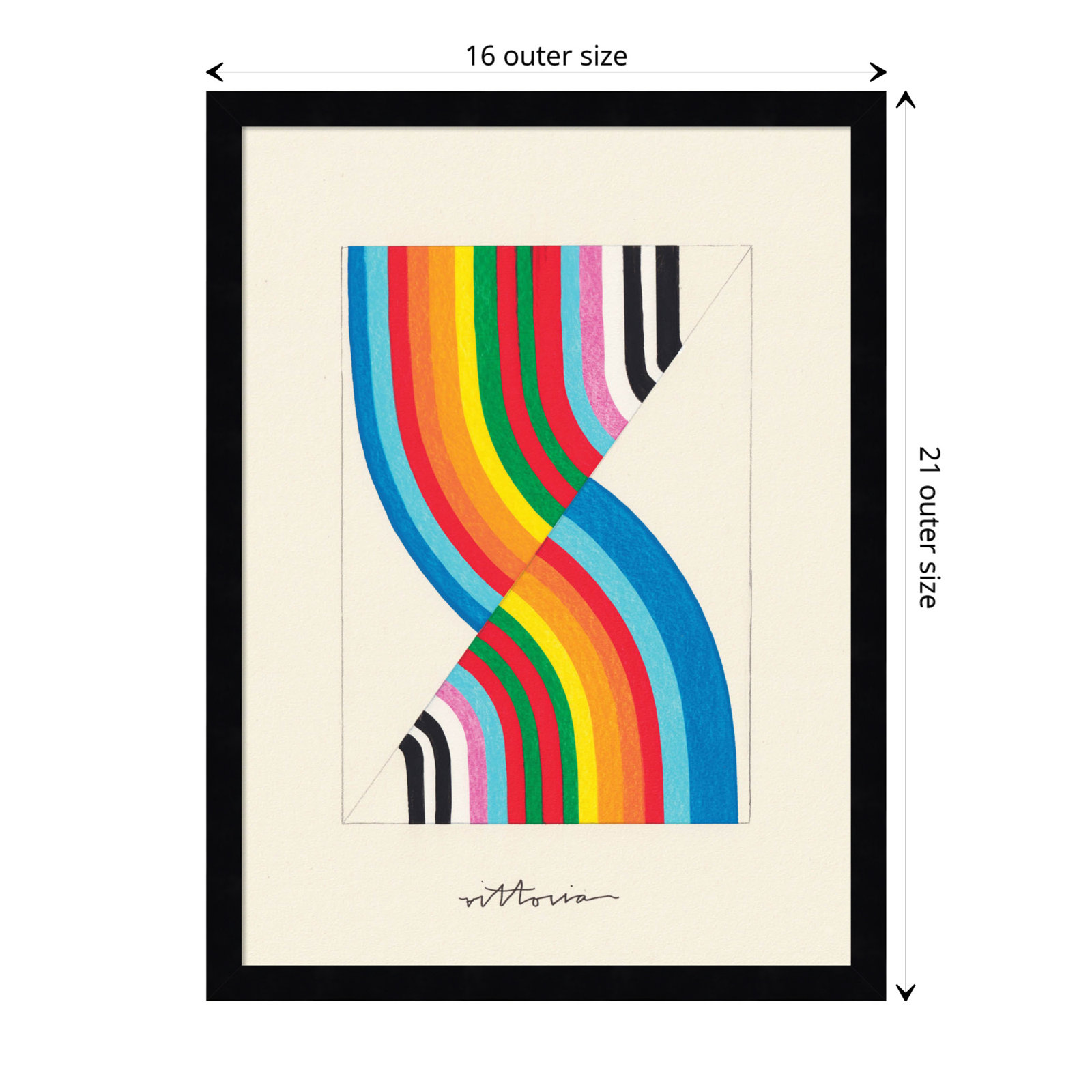 Olav "It's Always an Almost" Print, Black Framed, 16" W x 21" H x 1" D