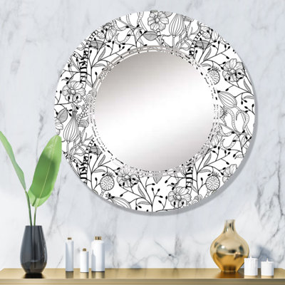 Formes monochromes I - Miroir mural à motif rond