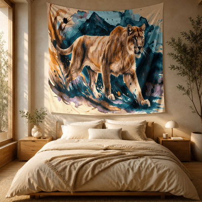Tapisserie murale «Big Cats Mountain Lion»